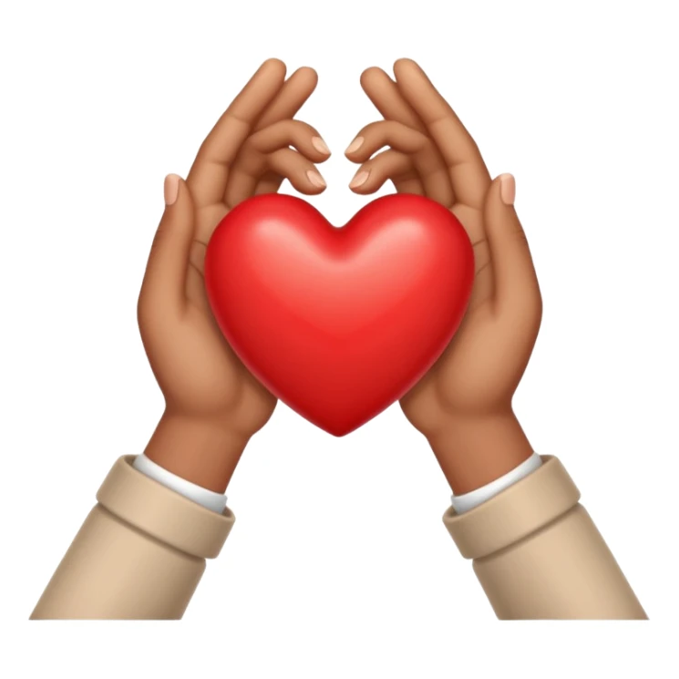 emoji of red heart with giving hands sticker