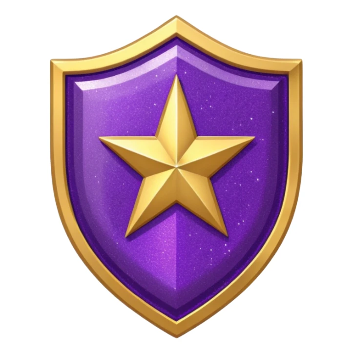 Purple Glitter military medal shield sticker