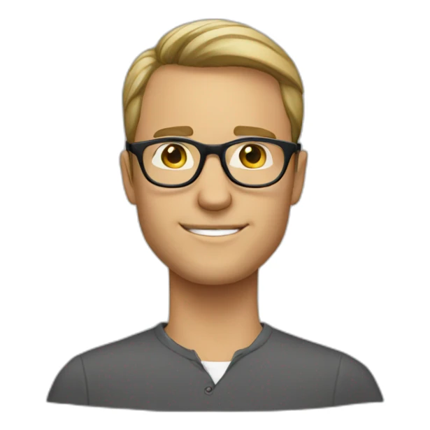 white-male-brunette-black-round-glasses sticker