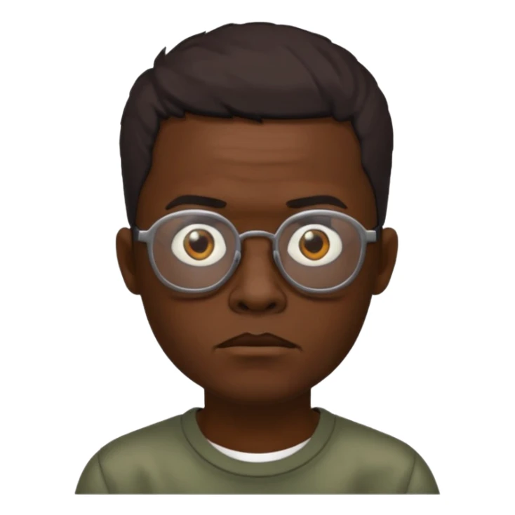 zumbi masculino, óculos fino, cabelo baixo sticker