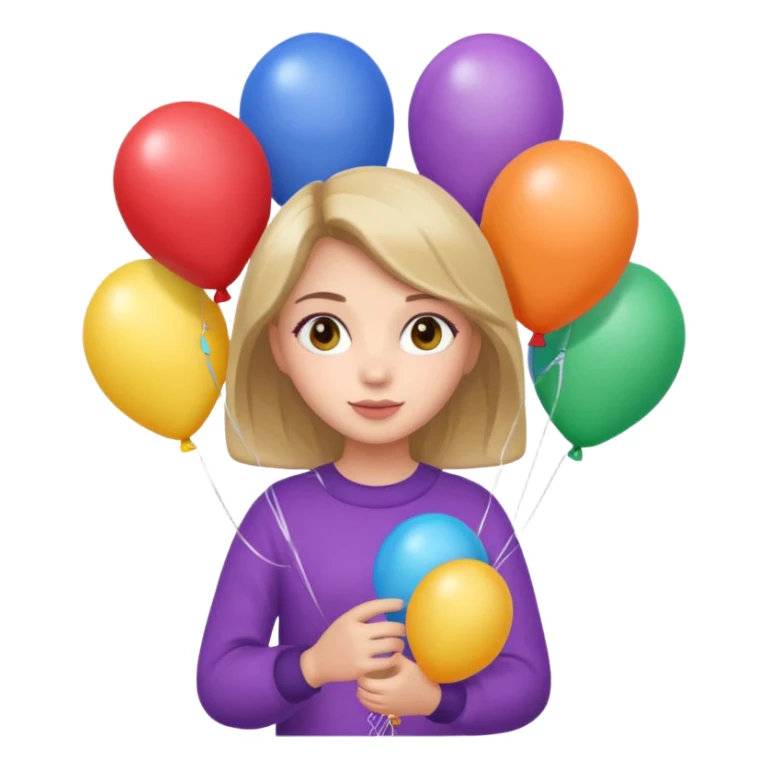 Gianna name with cute girl balloons sticker