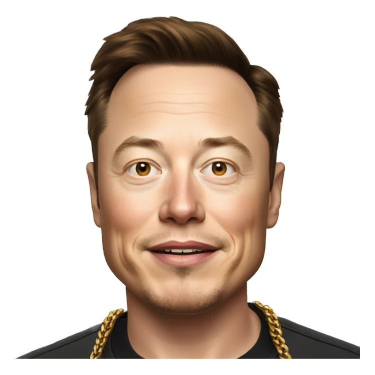 Elon musk wearing a gold chain  sticker