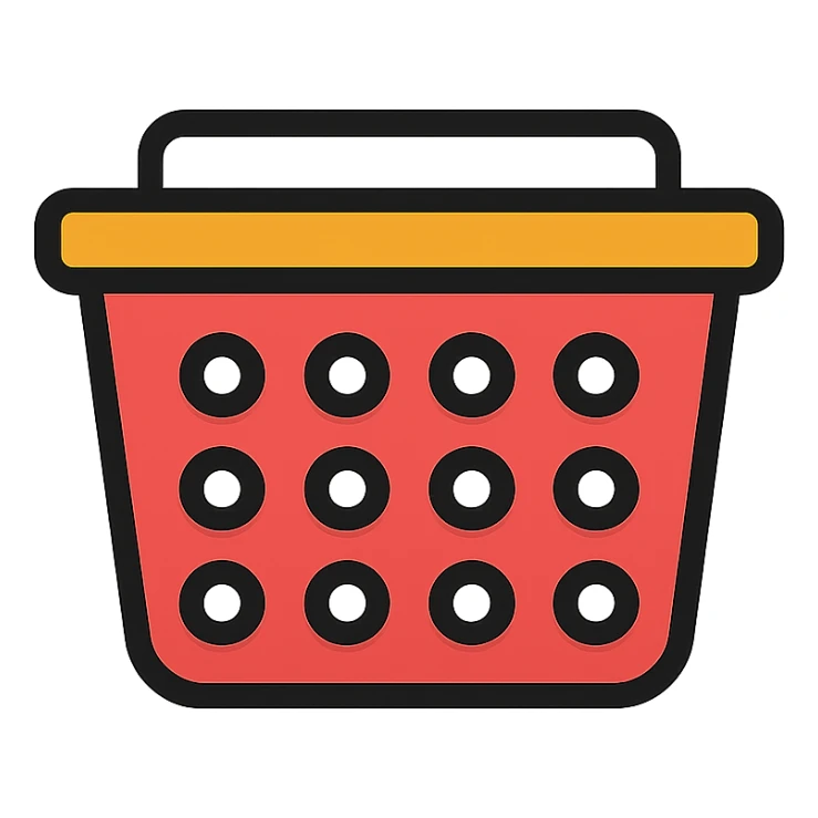 a basket with holes sticker