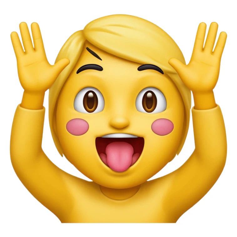 emoji with tongue out and hands sticker