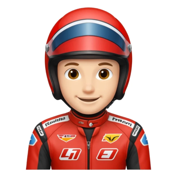 red motorcycle racer with out helmet sticker