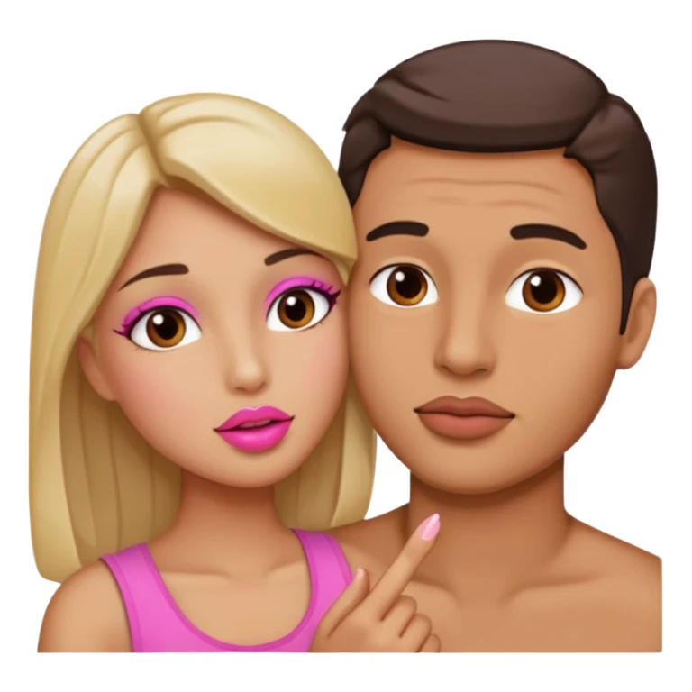 Öpüşen çift dudakları dudaklarına değer sticker