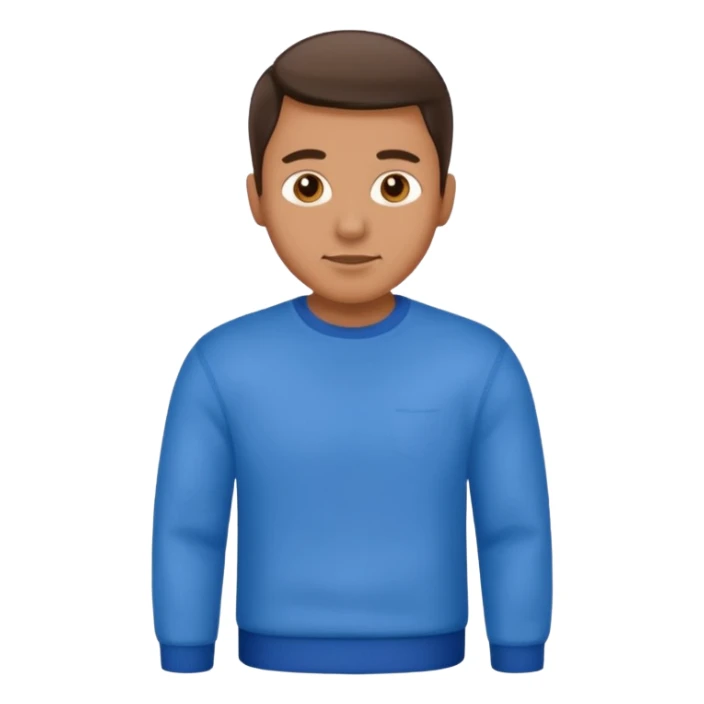 man in shirt with a blue jumper on top and blue jeans sticker