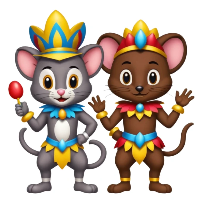  Tom and Jerry emoji com elementos da cultura do Pará, Brasil, sem texto sticker