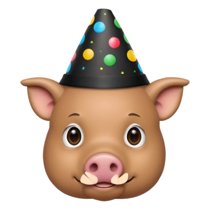 black pig party hat human body sticker