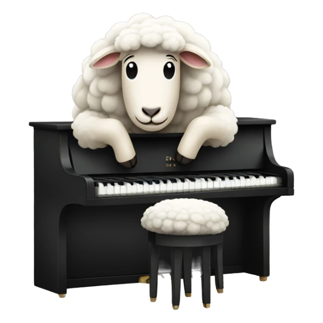 Sheep sitting in Front of a piano sticker
