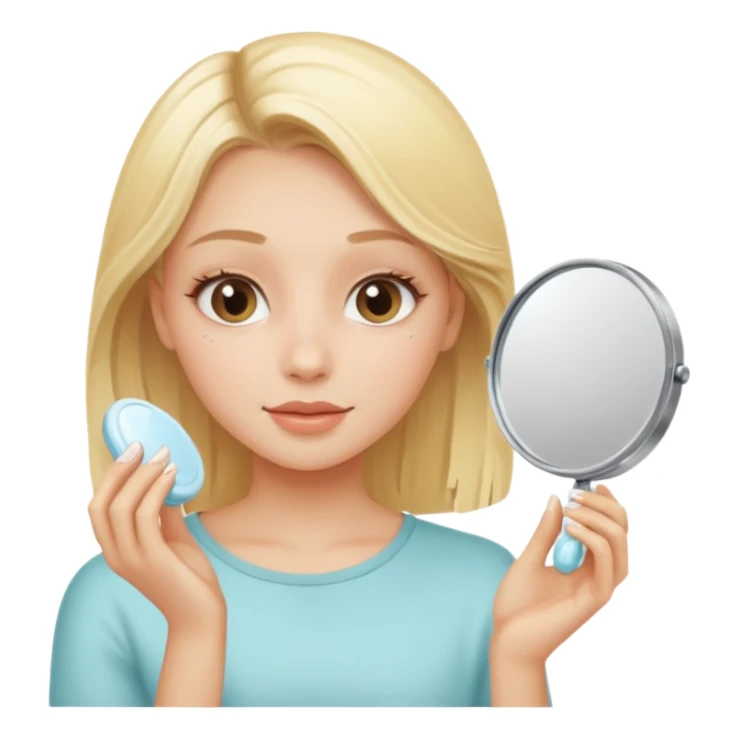 haz una chica rubia haciendose su skincare sticker