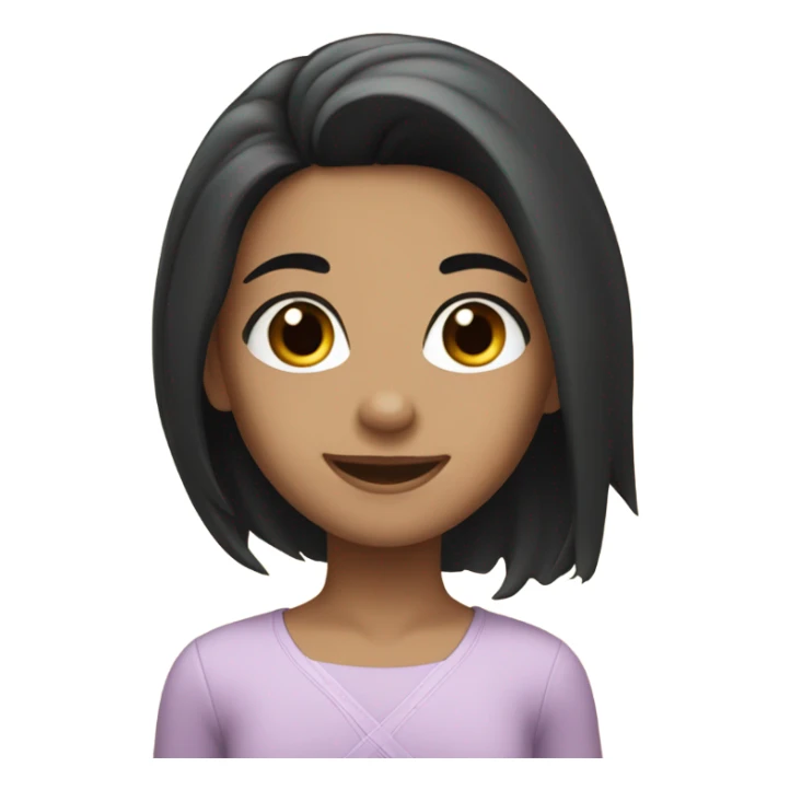 Smiling girl with long black hair and nice eyebrows and brown eyes  sticker