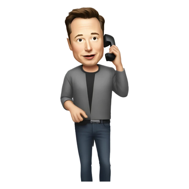 elon musk hablando por telefono sticker