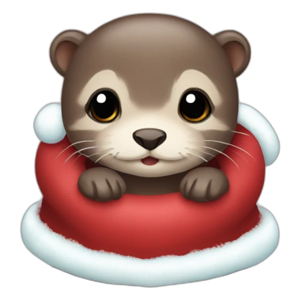 Cute christmas baby otter love sticker