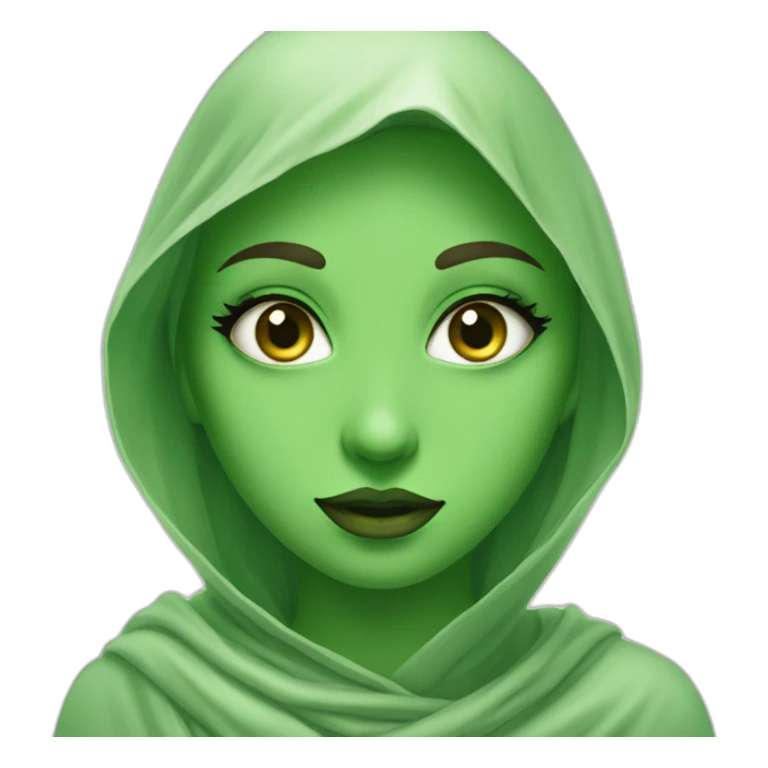 A beautiful imaginary veiled girl with a picture that delights the viewer, her eyes are beautiful green. sticker