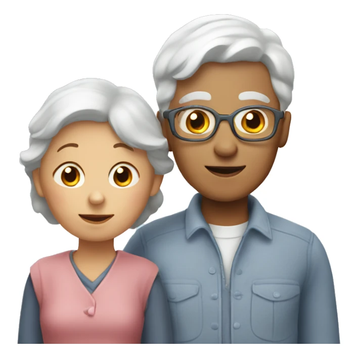 Grandma with a boy and girl sticker