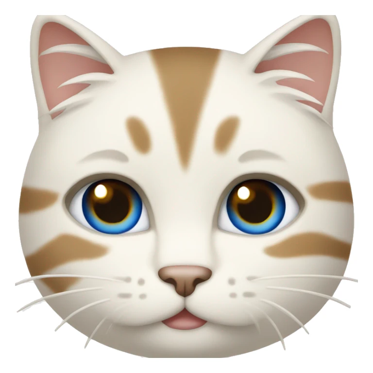 Cream cat with brown stripes and blue eyes sticker