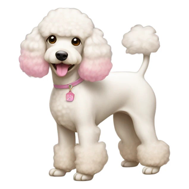 White poodle mix with apricot ears and pink nose  sticker