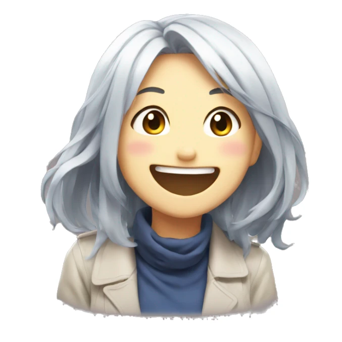 anime girl laughing sticker