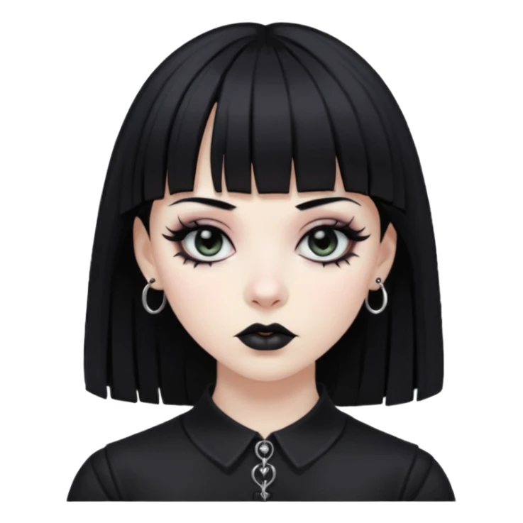 Faça uma zumbi com franja da subcultura gothc com o olho preto ela  sticker