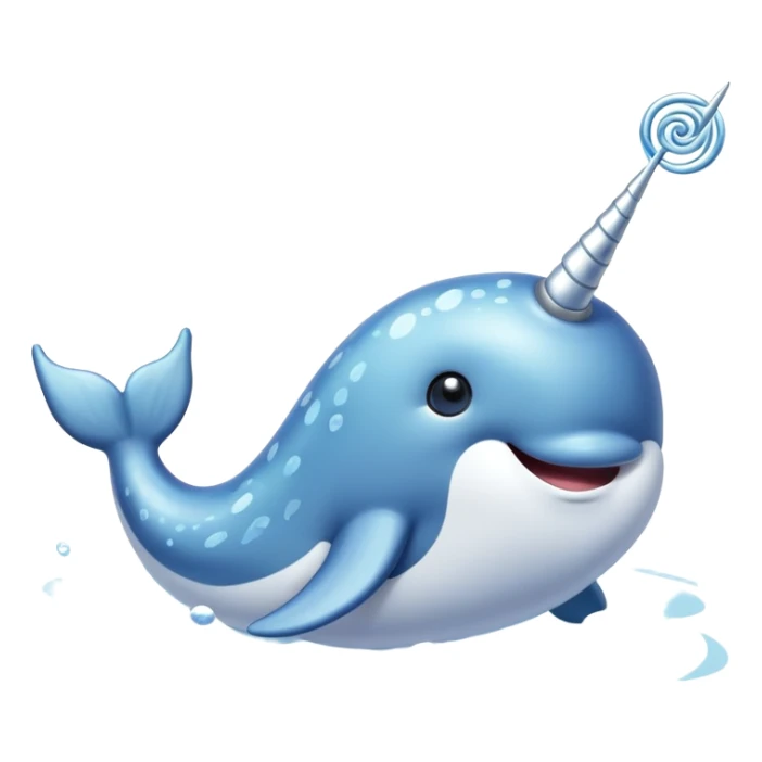 A cute narwhal with its spiraling horn swims through the icy waters, spreading joy and magic sticker