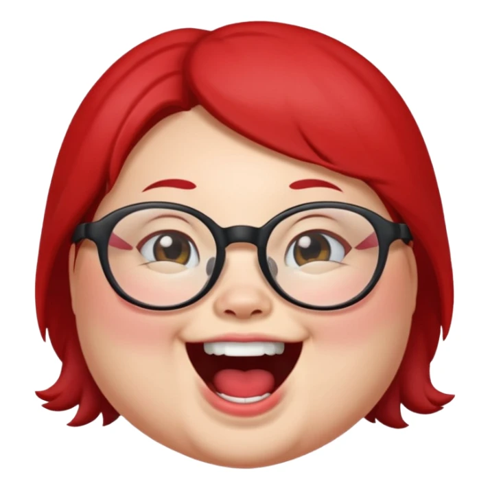 Chubby Laughing Mei mei wearing glasses from turning red sticker