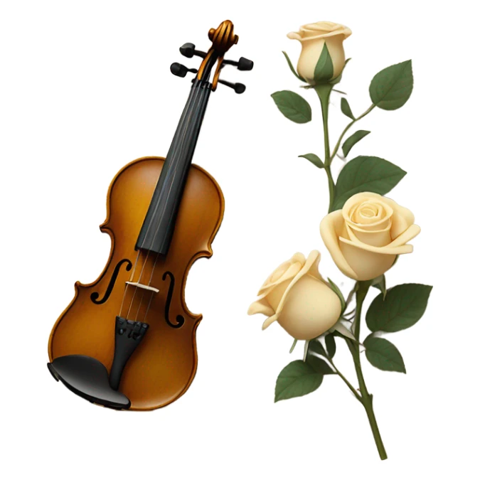 vintage violin and beige roses sticker
