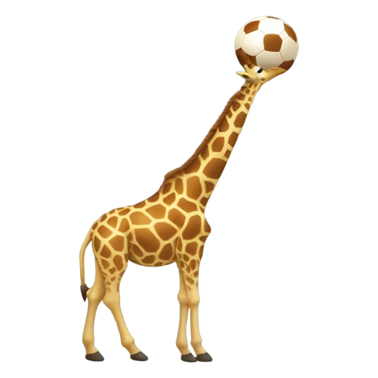 Giraffe holding a football sticker