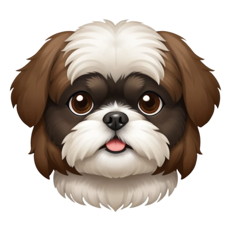 brown and black shi tzu with a white spot on his chest sticker