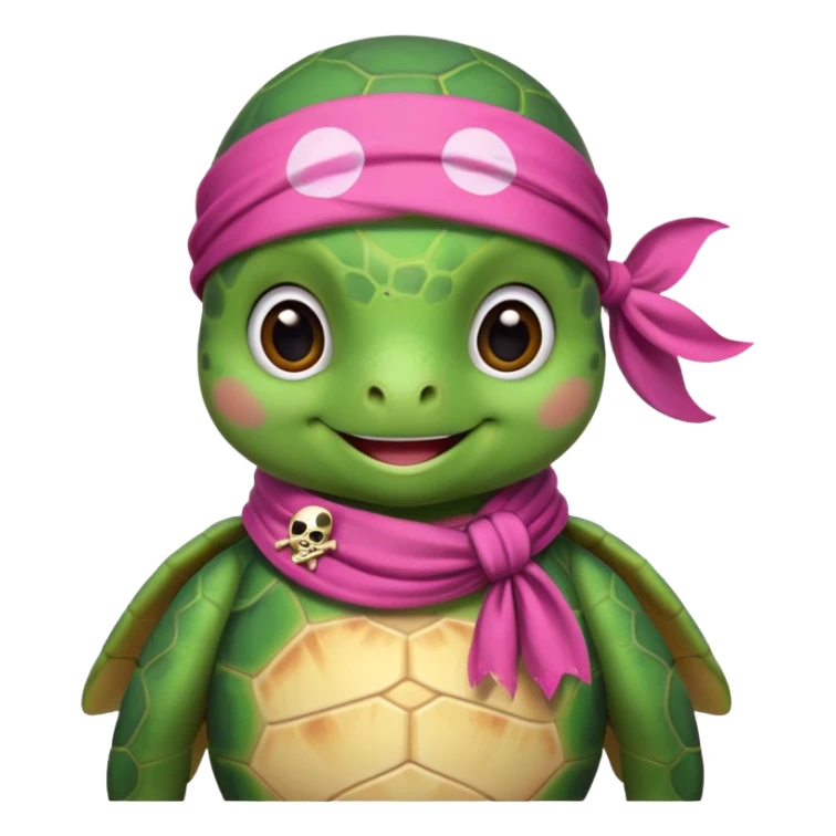 cute sea turtle wearing a pink pirate scarf sticker
