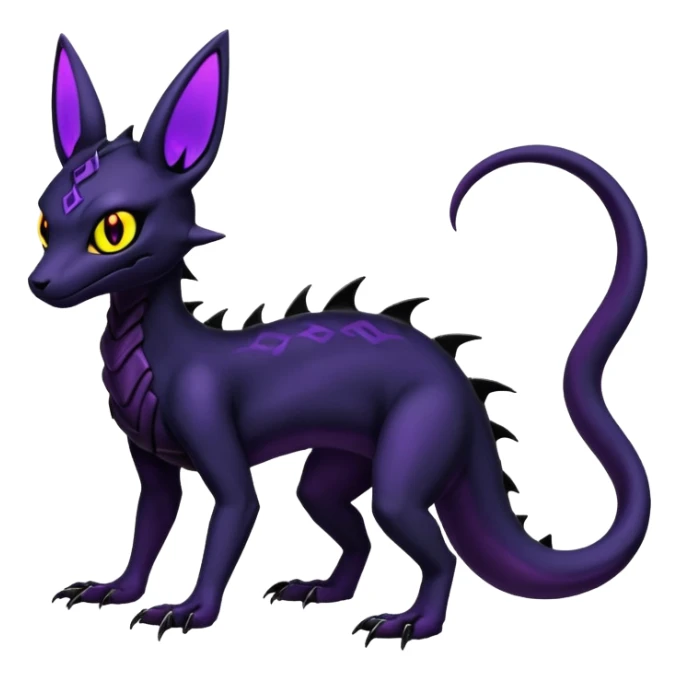 Evil Gothic Salandit-Umbreon-Fakémon-hybrid-creature (full body)  sticker