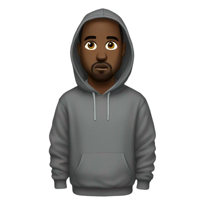 kanye west wearing a hoodie  sticker