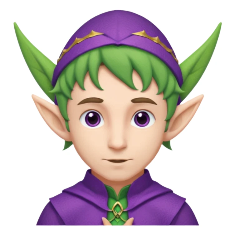 man with elf ears, wearing a purple outfit sticker