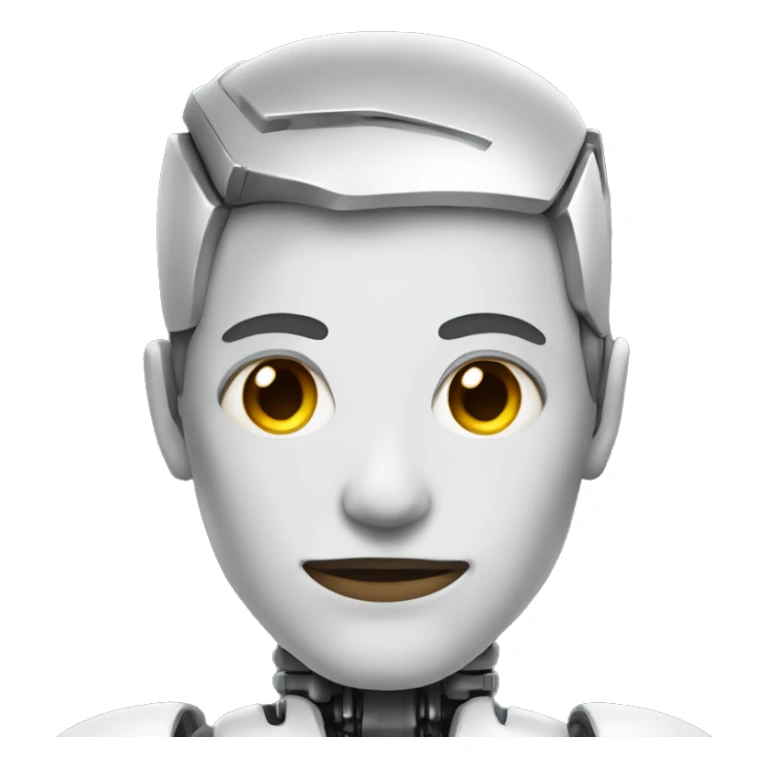 profile photo of a friendly half cyborg with random features. sticker