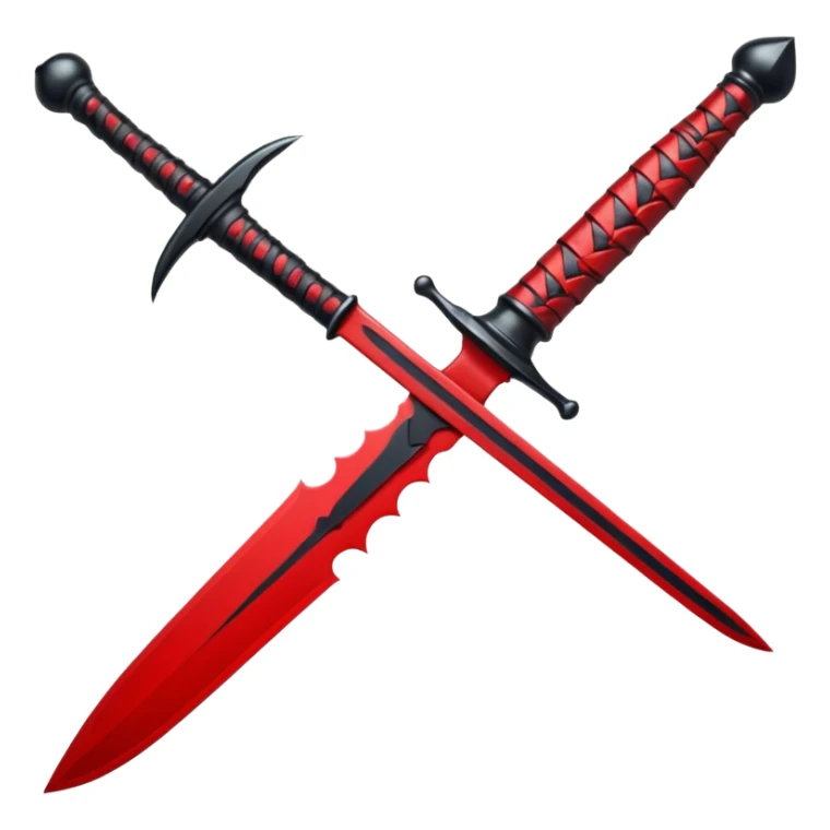 iOS sticker, ritual dagger, red blade, black handle, minimal sticker