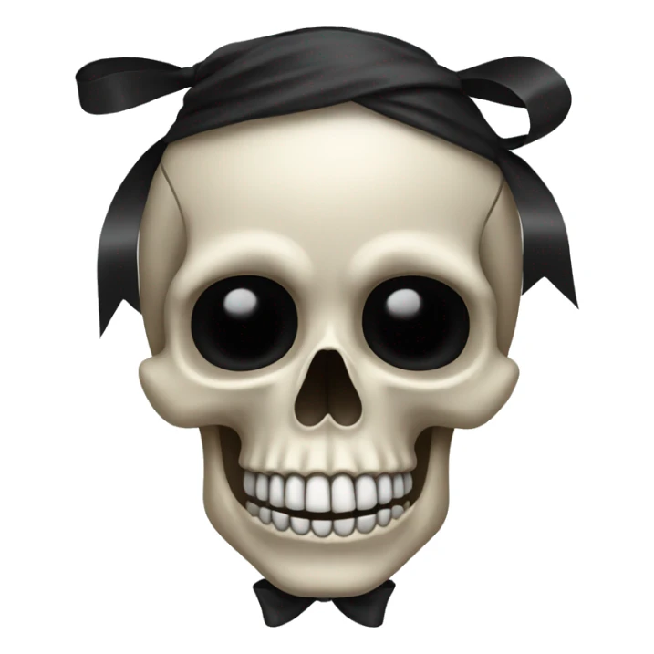 Skull with a black bow in hair  sticker