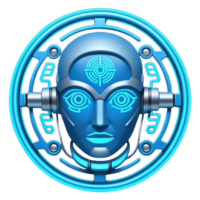 neon cyberpunk-themed icon representing insight/wisdom sticker