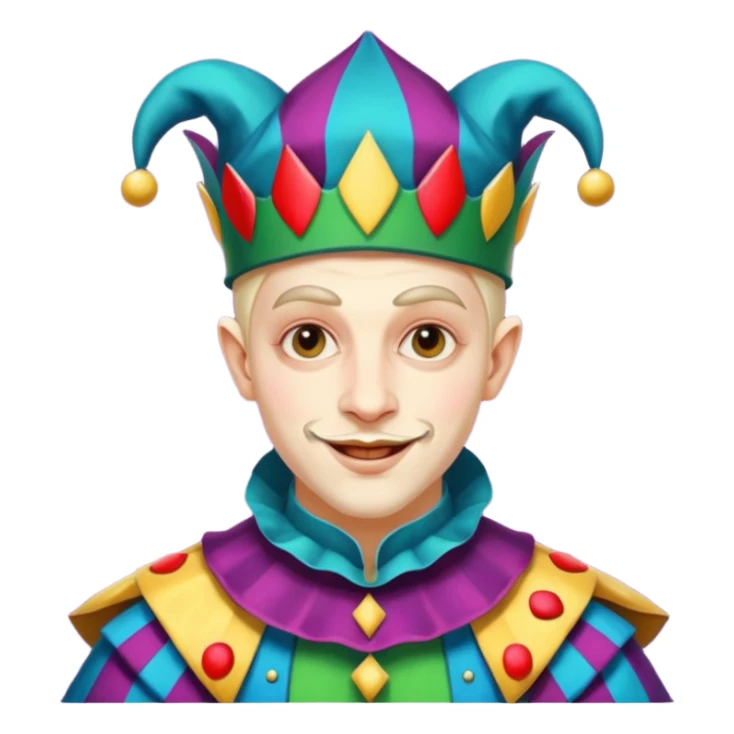 crazy colorful human jolly joker, medieval, vintage, court jester sticker