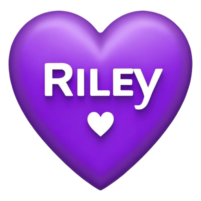 Purple Heart with the letters Riley in the middle  sticker