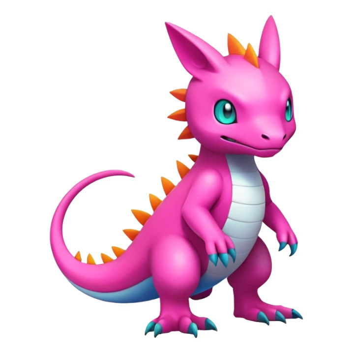 lush pastel-bright-vibrant warm-colored modern colorful neon-colored Fakémon-Digimon-Pokémon-creature (full body) sticker