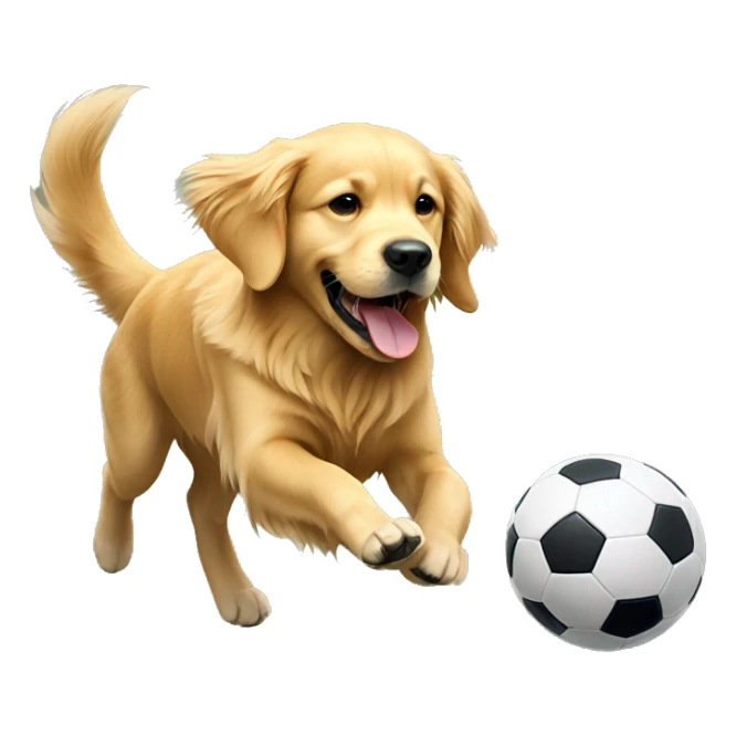 Golden retriever playing soccer sticker