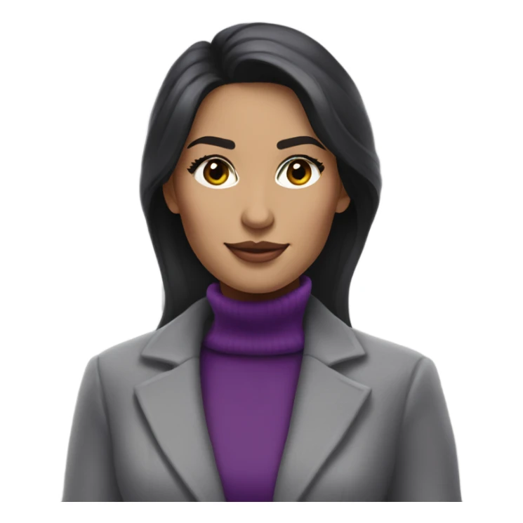 Diana Prince wearing grey suit with purple turtleneck  sticker