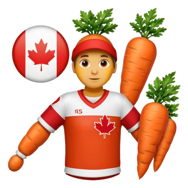 Add a team Canada jersey to the carrot in the top left.  sticker