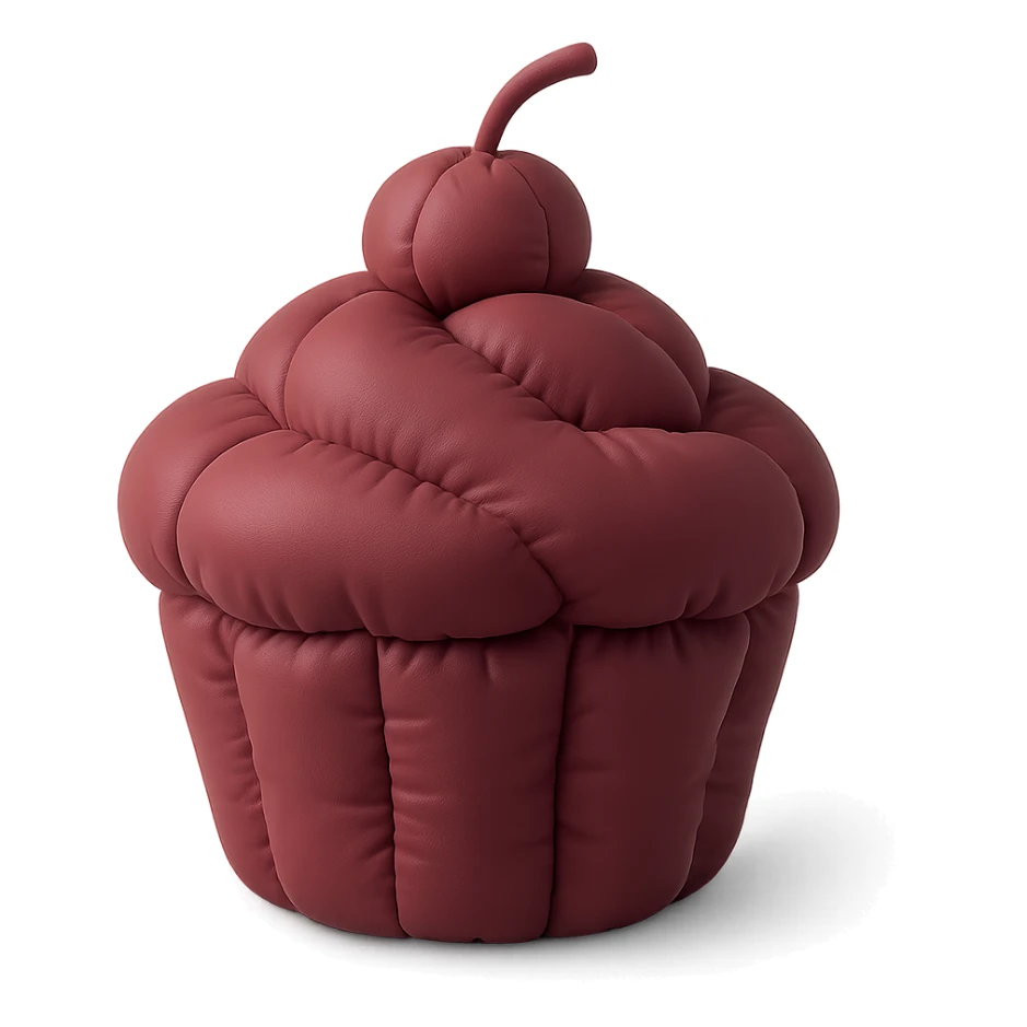 Gothic cupcake in cushion style with burgundy color, no background. sticker