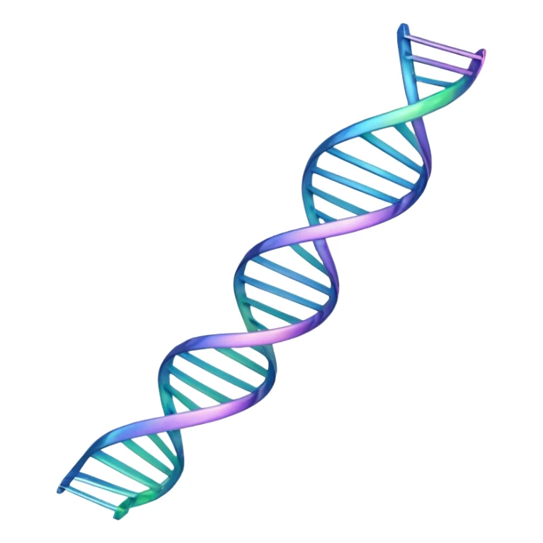A single helical ribbon representing mRNA, twisting smoothly like a corkscrew or spiral staircase but with only one ribbon; no ladder rungs, no paired bases, no second strand.  Focus on one continuous strand only.” sticker