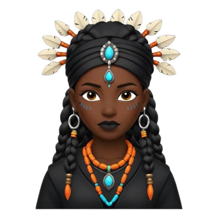 shaman woman black clothes black accesories  sticker