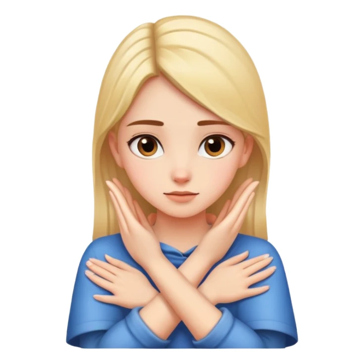 girl who has hands crossed her neck sticker