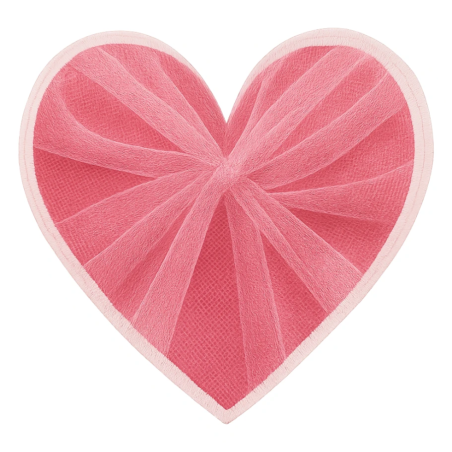 heart with a pink tulle overlay, clean digital illustration, no background sticker