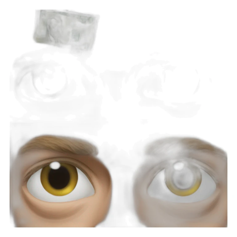 Emmanuel Macron wearing 50 euros bill in front of each eye sticker