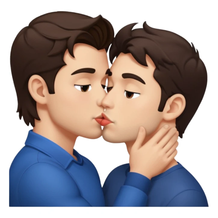 Two brunette guys kissing passionate sticker